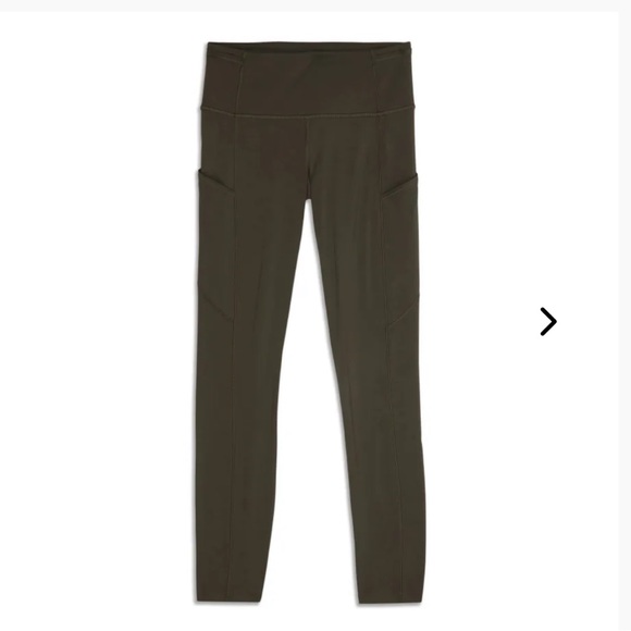 NWOT Lululemon Fast and Free Leggings Dark Olive Green Fall Workout Clothes 2 - Picture 4 of 6
